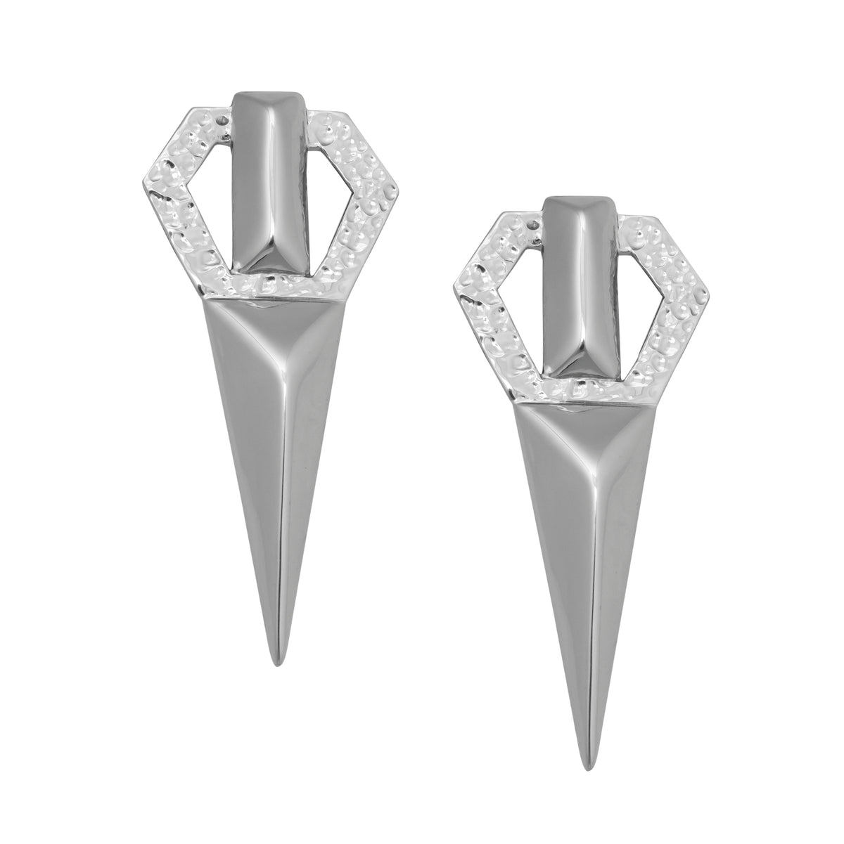Sterling Silver Pyramid Point Post Earrings | Charles Albert Jewelry