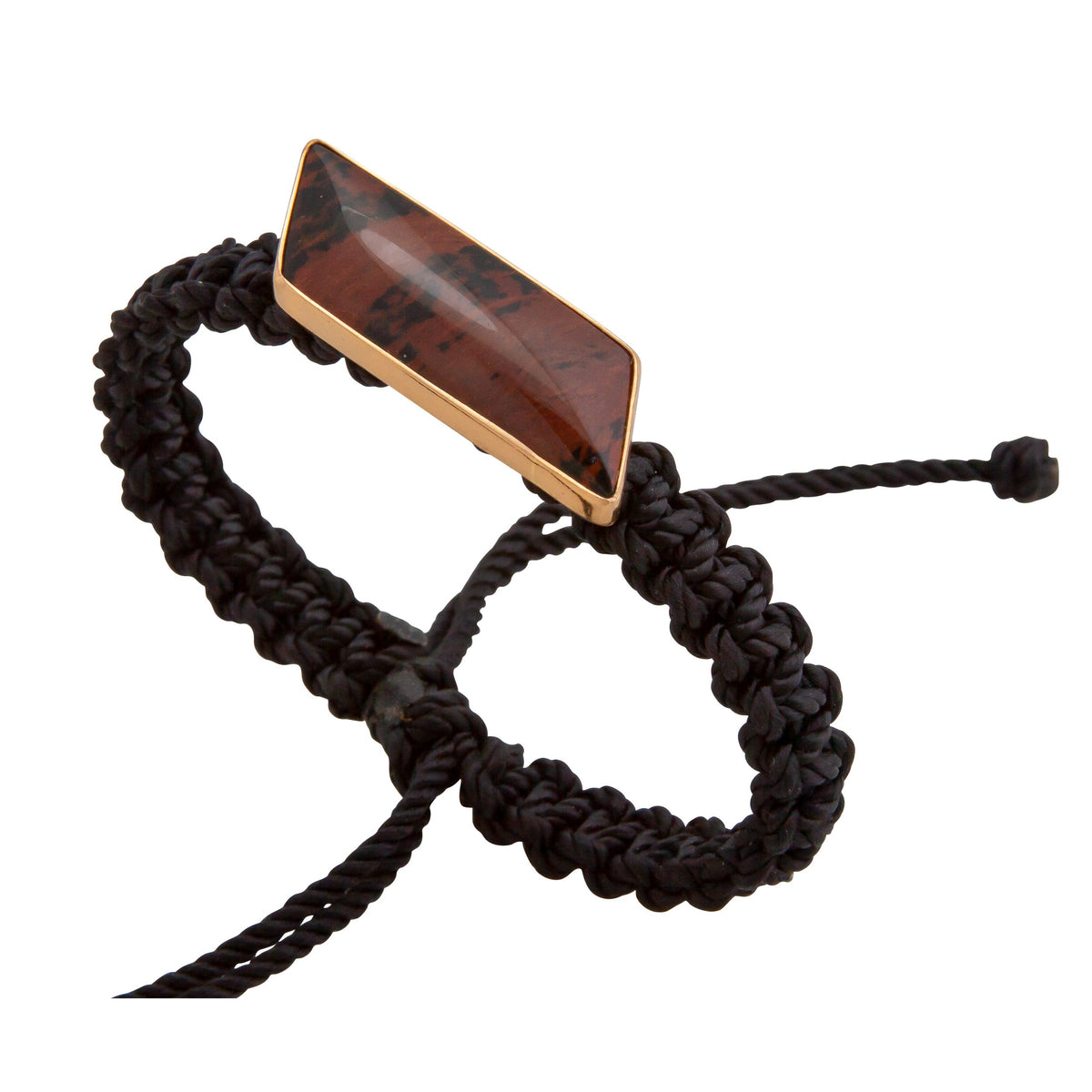 Alchemia Mahogany Obsidian Adjustable Woven Bracelet | Charles Albert Jewelry