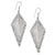 Sterling Silver Multi Hammered Diamond Drop Earrings | Charles Albert Jewelry
