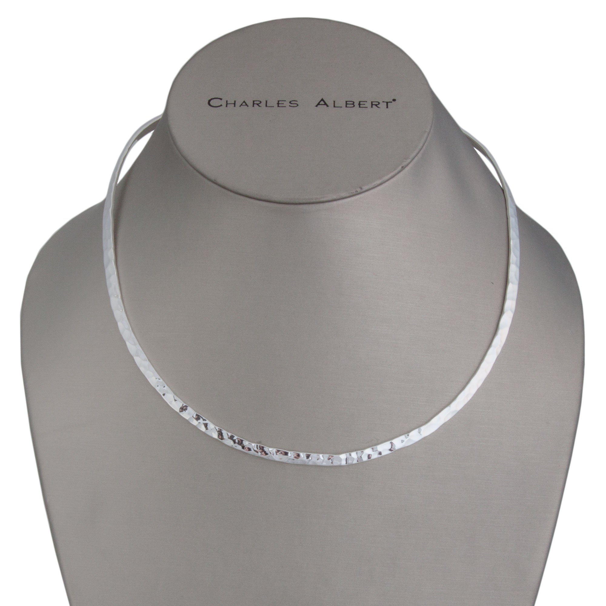 Sterling Silver Round Neckwire - Hammered | Charles Albert Jewelry