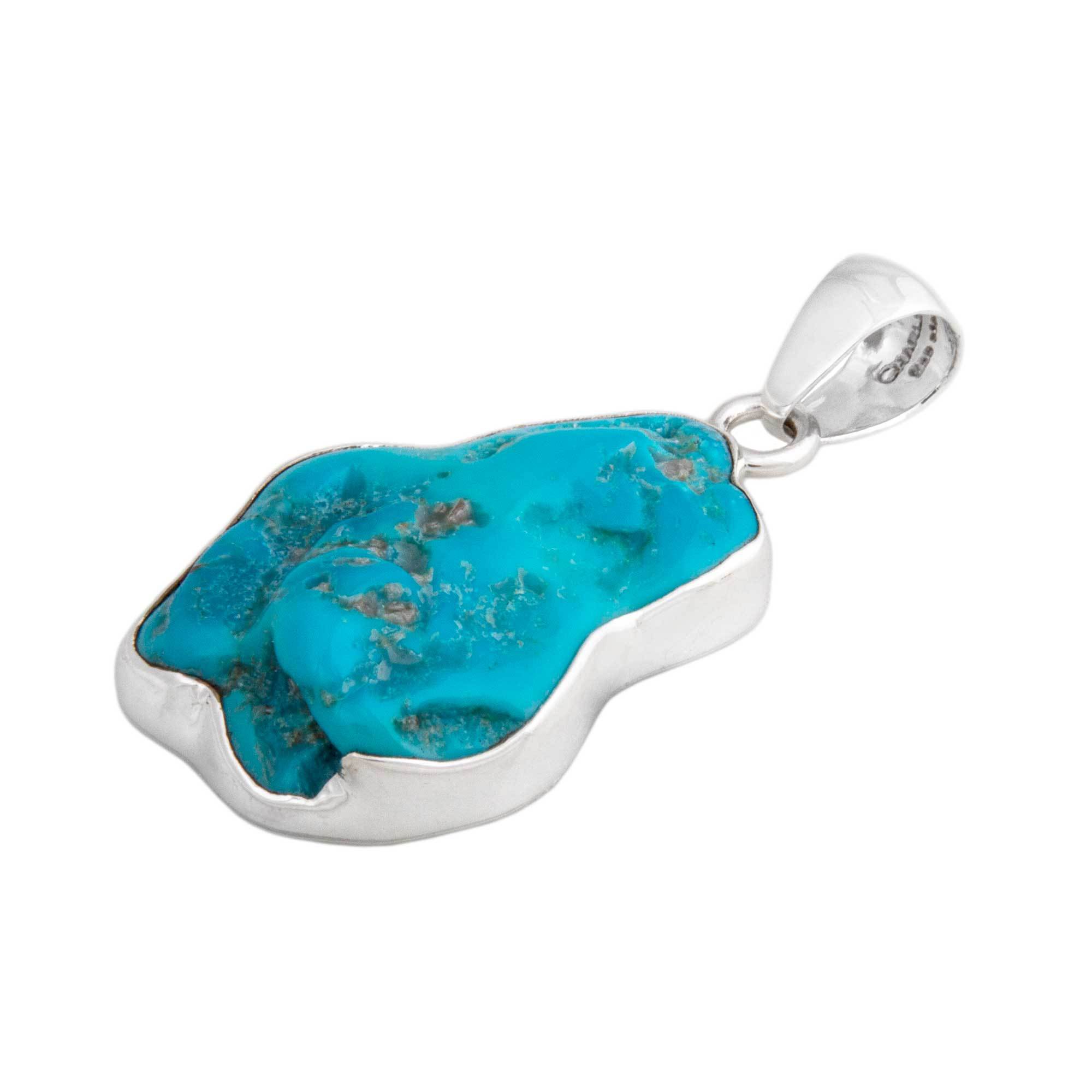 Sterling Silver Sleeping Beauty Turquoise Pendant | Charles Albert Jewelry