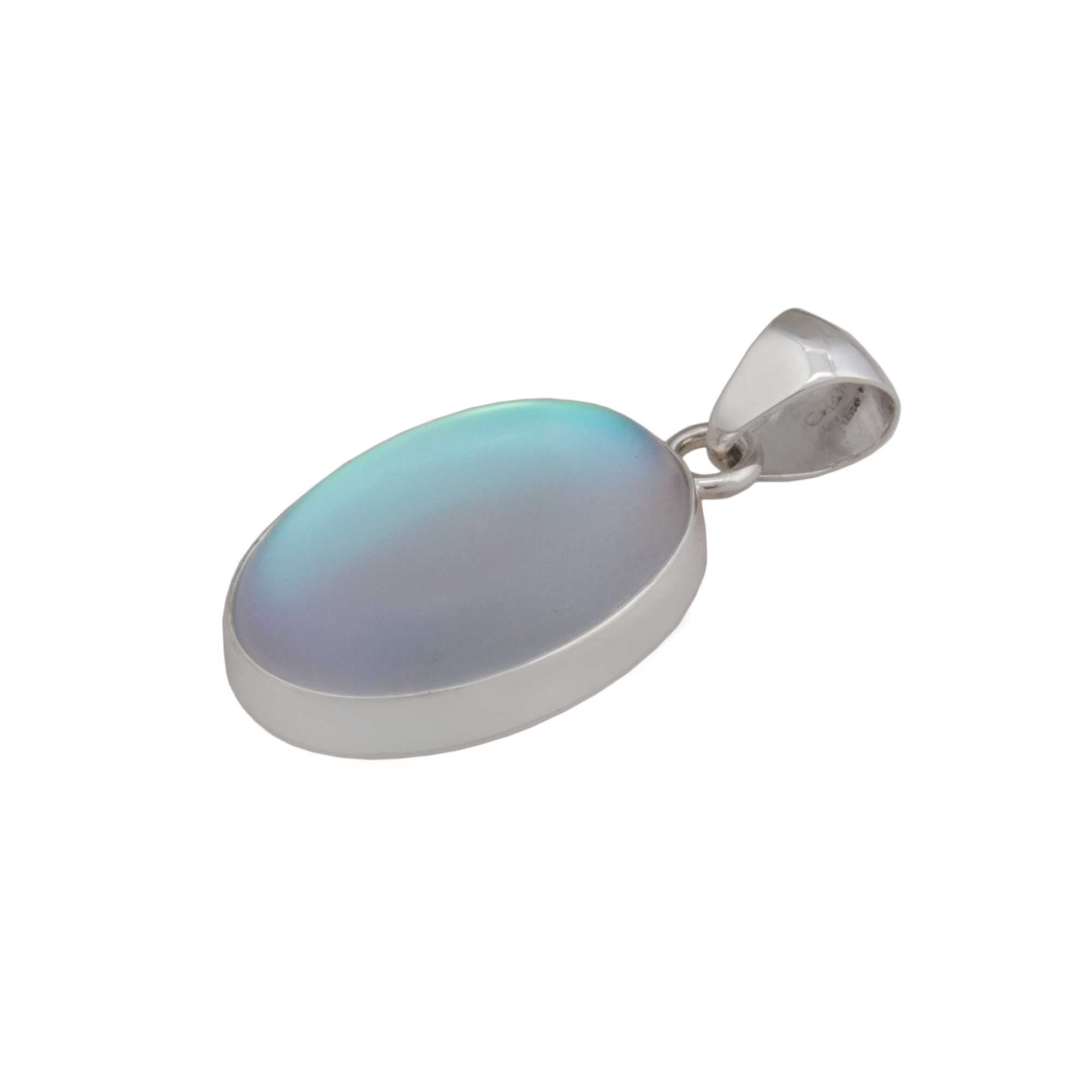 Sterling Silver Oval Luminite Pendant | Charles Albert Jewelry