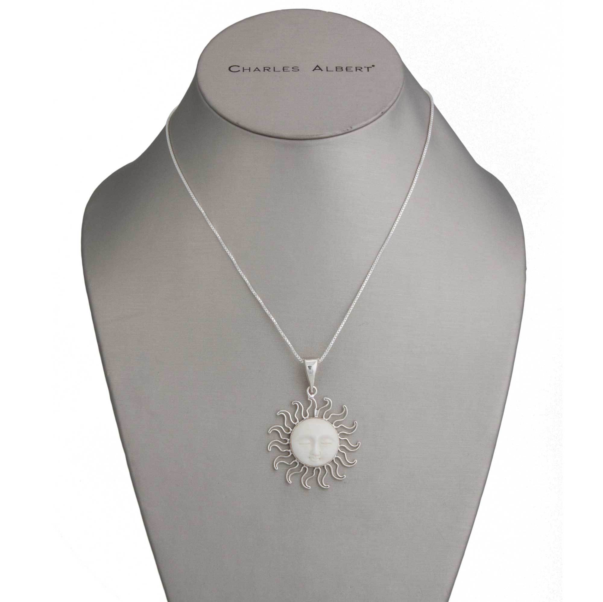 Sterling Silver Bone Sun Pendant | Charles Albert Jewelry