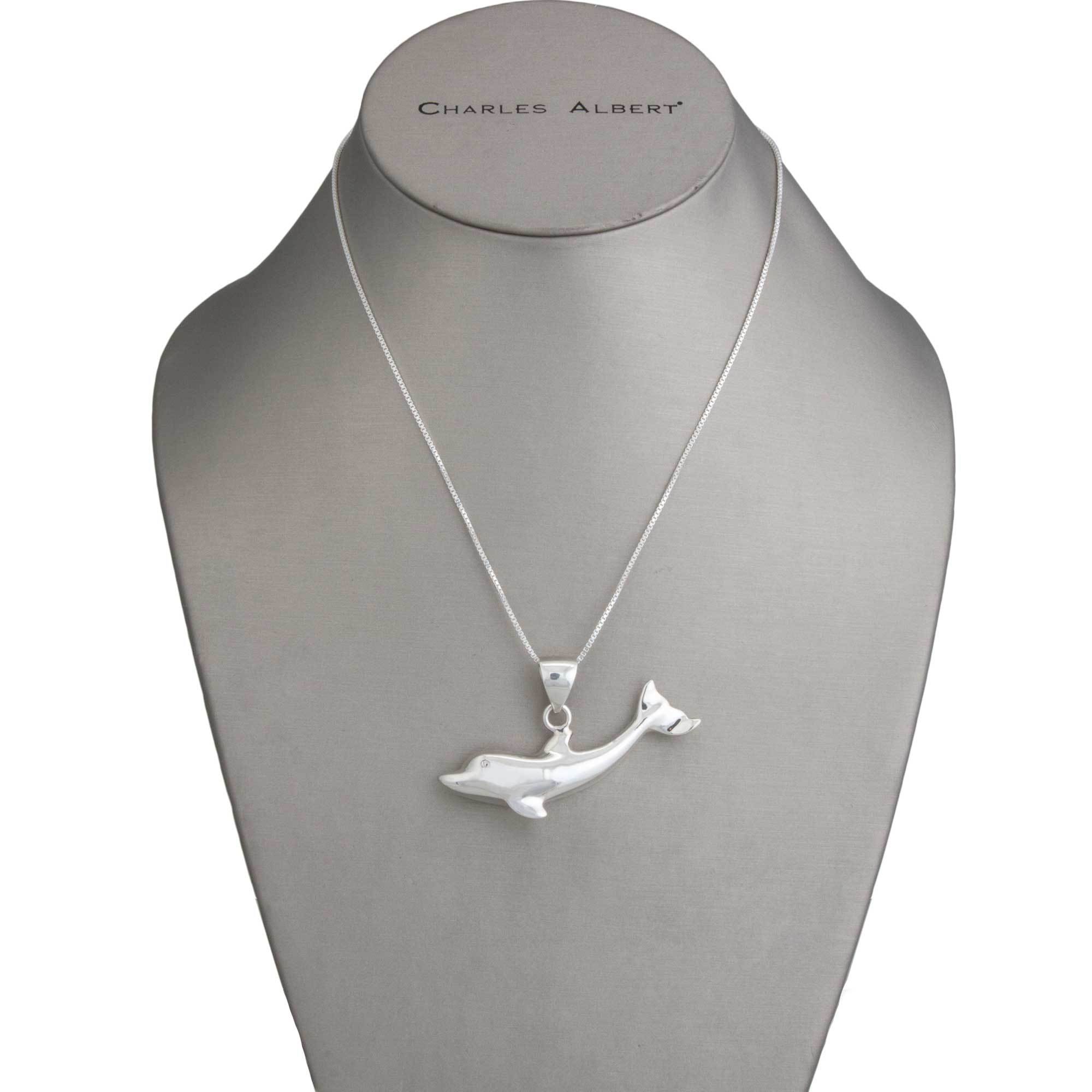 Sterling Silver Dolphin Pendant | Charles Albert Jewelry