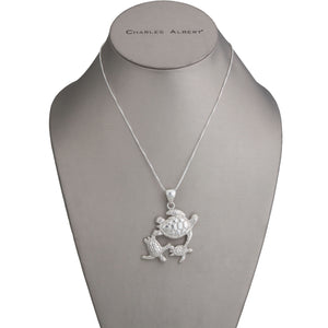 Sterling Silver Sea Turtle Family Pendant | Charles Albert Jewelry