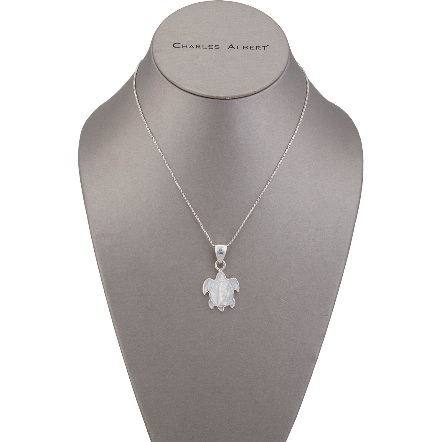 Sterling Silver Mother of Pearl Sea Turtle Pendant | Charles Albert Jewelry
