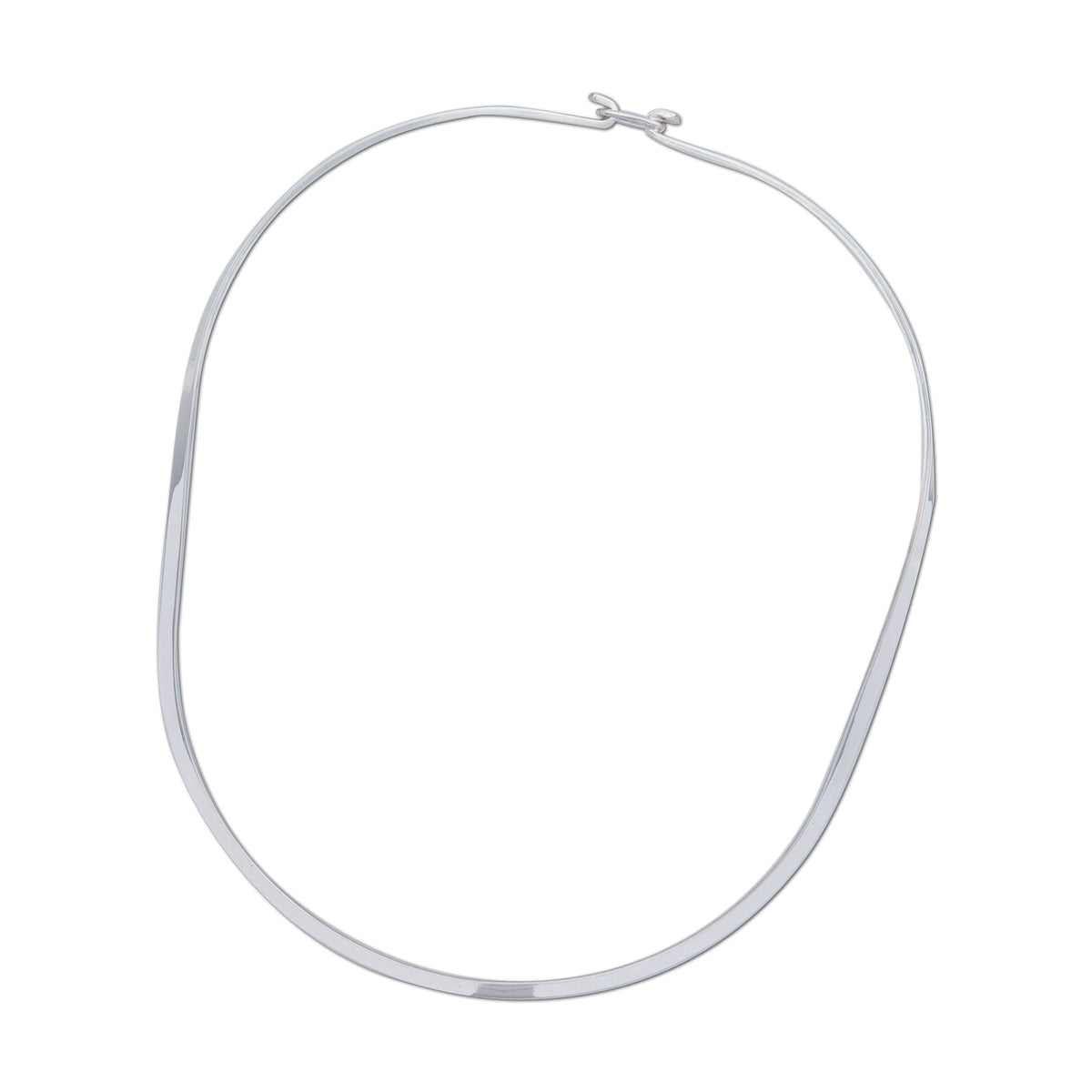 Sterling Silver Thin Oval Neckwire with Clasp | Charles Albert Jewelry