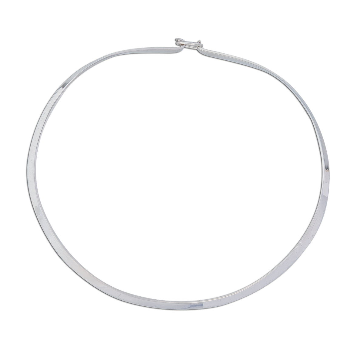 Sterling Silver Thicker Round Neckwire with Clasp | Charles Albert Jewelry