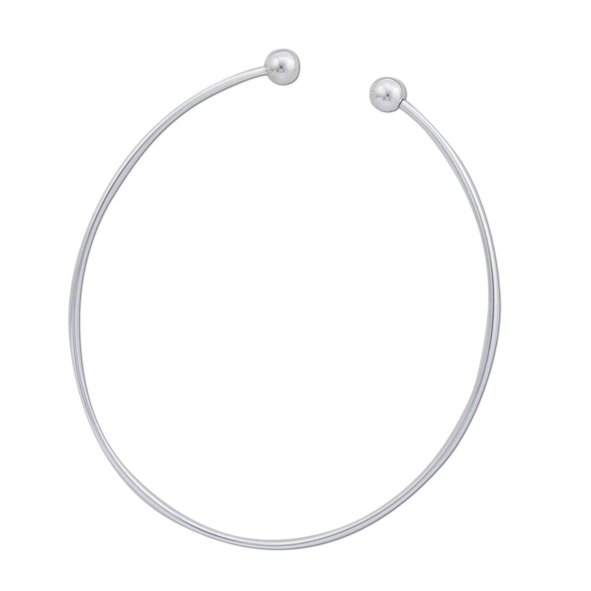 Sterling Silver Oval Tube Neckwire with Removable Ball | Charles Albert Jewelry