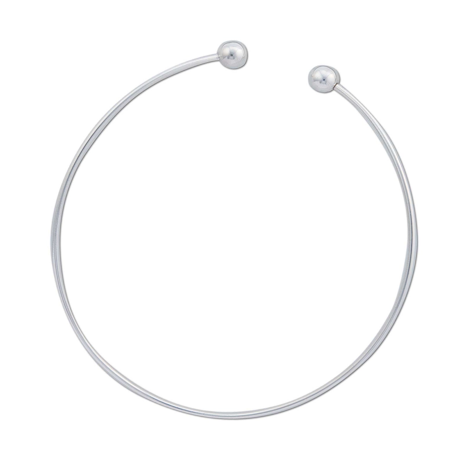 Sterling Silver Round Tube Neckwire with Removable Ball | Charles Albert Jewelry