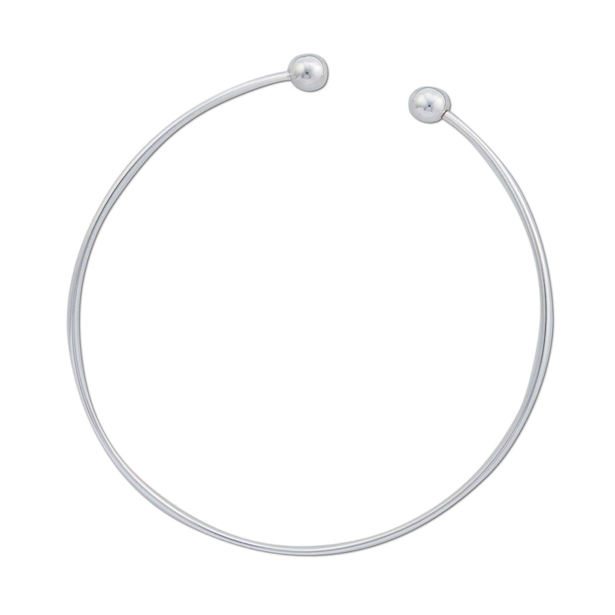 Sterling Silver Round Tube Neckwire with Removable Ball - Large | Charles Albert Jewelry