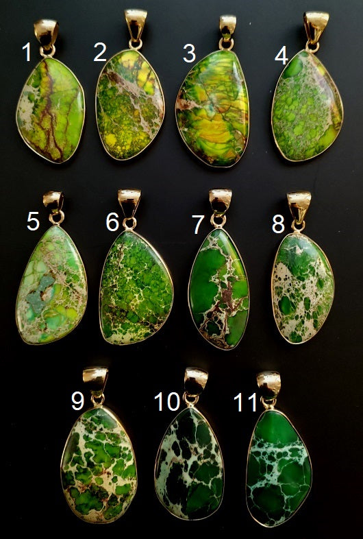 Alchemia Green Jasper Pendant  Charles Albert Jewelry - Charles Albert Inc
