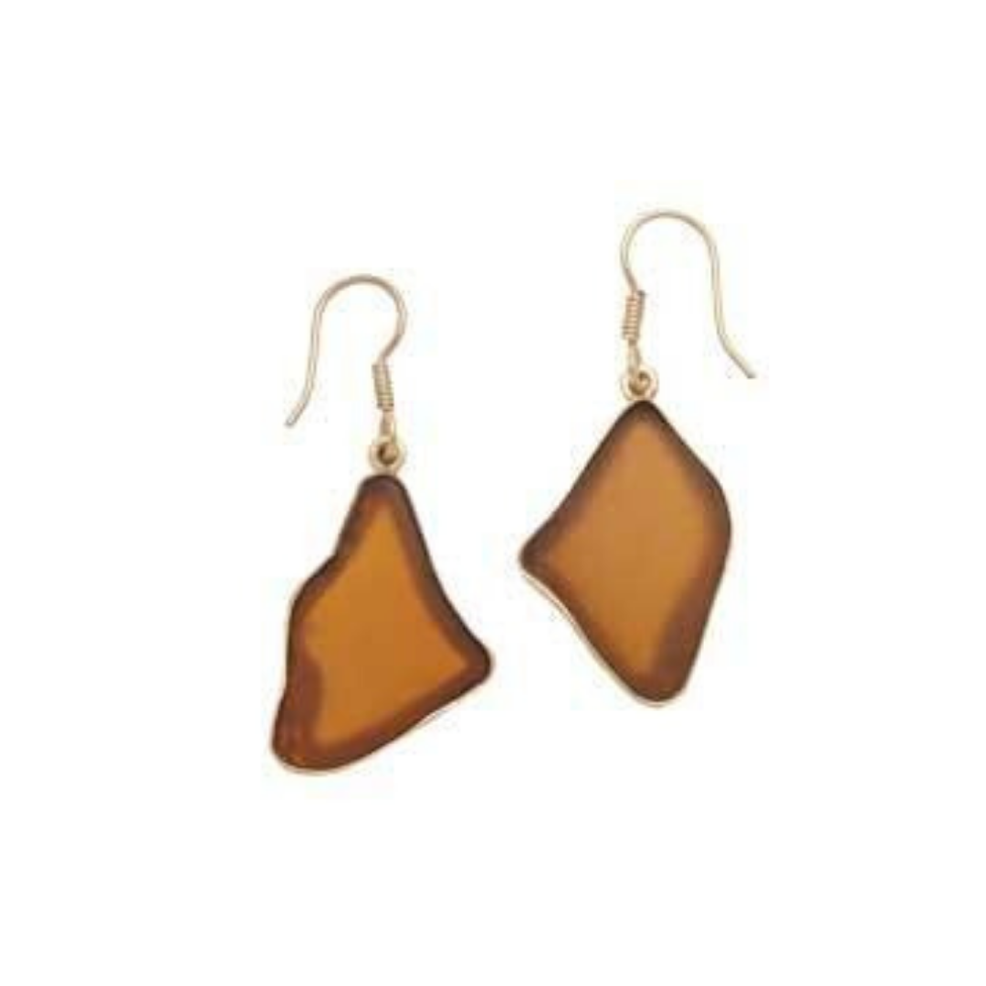 Alchemia Brown Recycled Glass Earrings | Charles Albert Jewelry