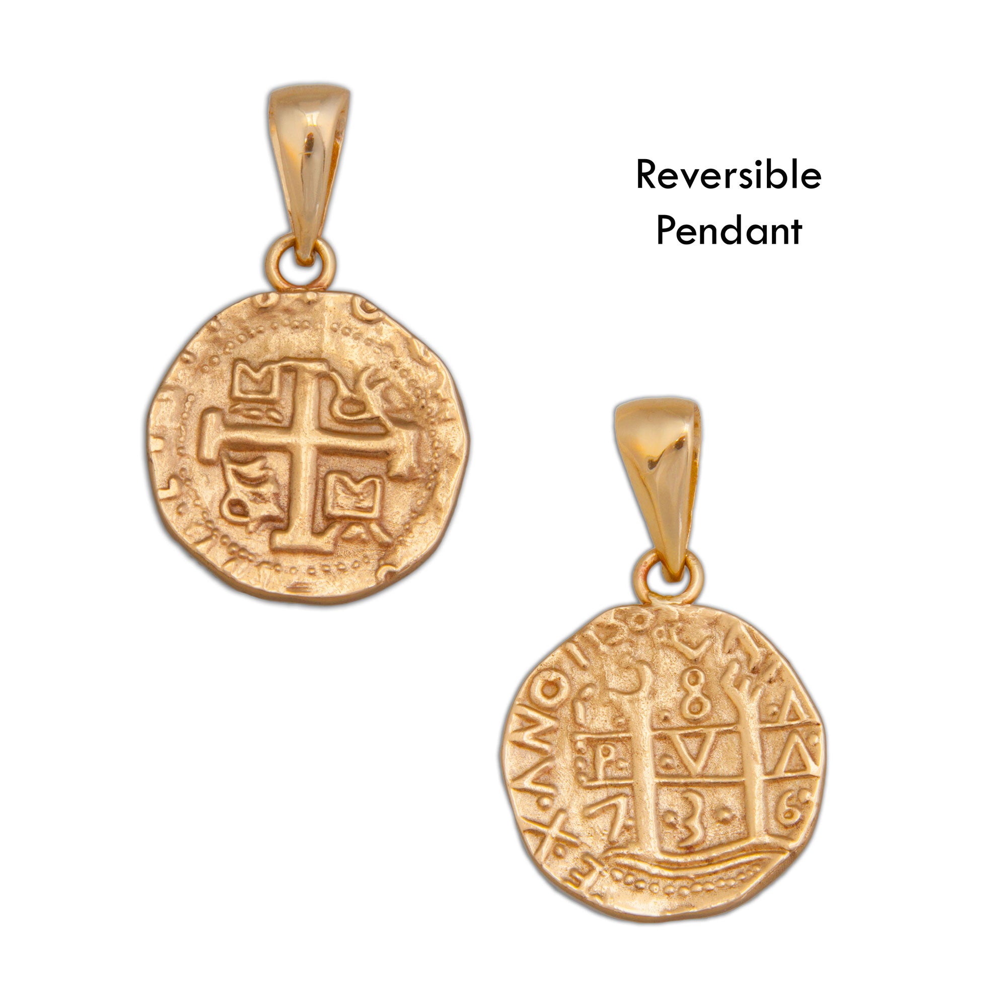 onlinestore selling Spanish Treasure Coin /14k Pendant + 10k Chain |  www.firstsaveholdings.com