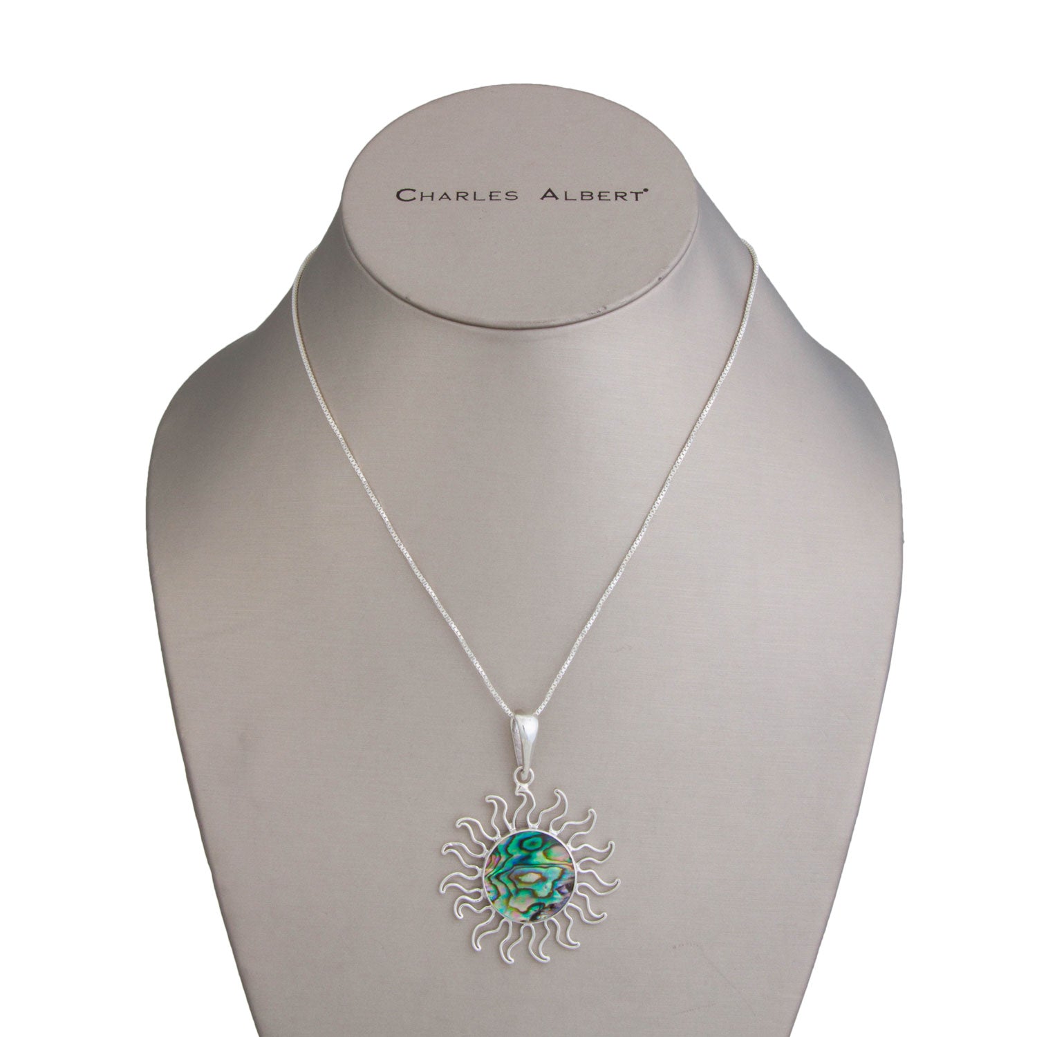 Sterling Silver Natural Abalone Sun Pendant | Charles Albert Jewelry