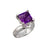 Sterling Silver Amethyst Prong Set Adjustable Ring | Charles Albert Jewelry