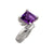 Sterling Silver Amethyst Prong Set Adjustable Ring | Charles Albert Jewelry