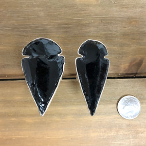Sterling Silver Obsidian Arrowhead Adjustable Ring | Charles Albert Jewelry