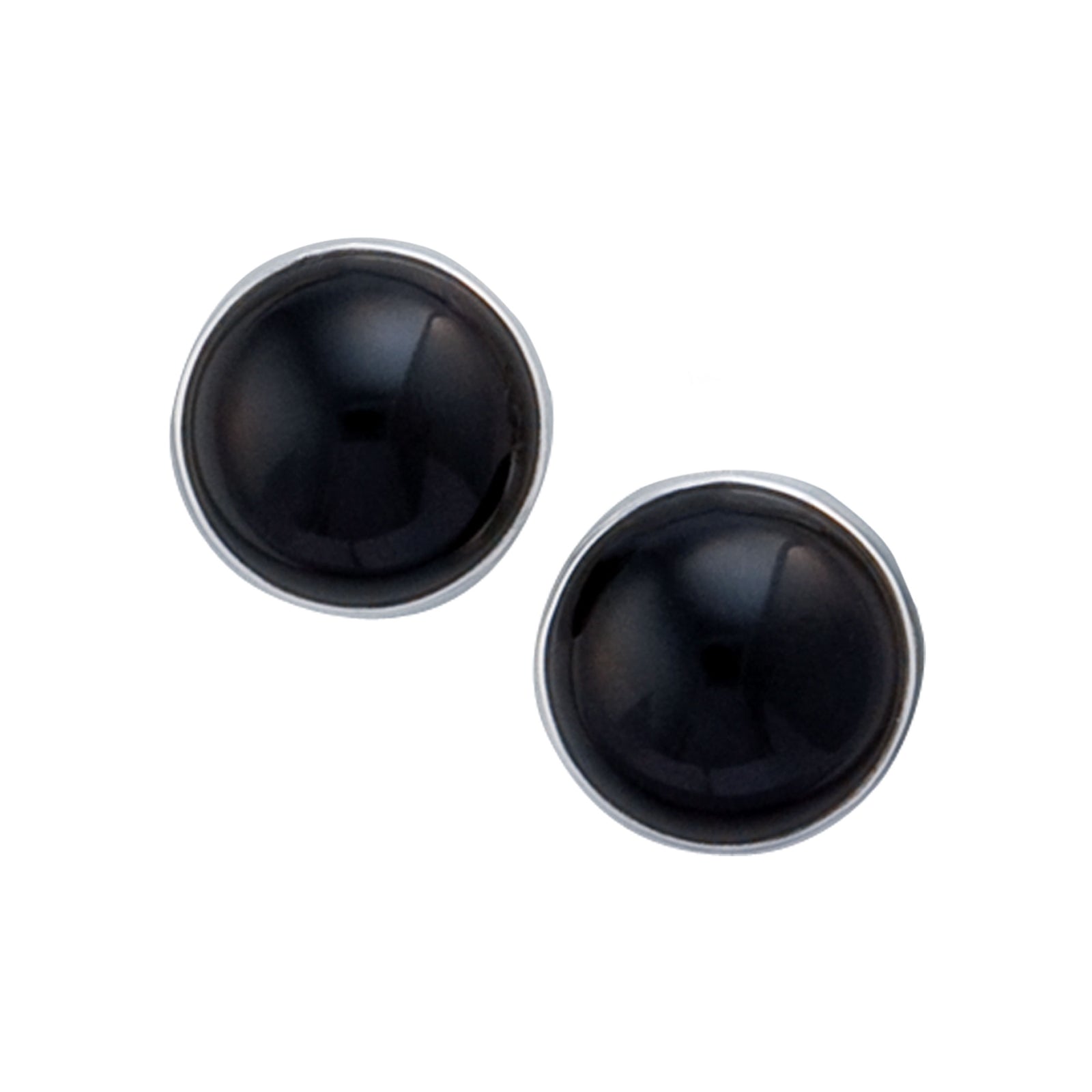 Sterling Silver Round Black Onyx Post Earrings | Charles Albert Jewelry