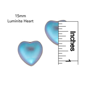 Sterling Silver Luminite Heart Post Earrings | Charles Albert Jewelry