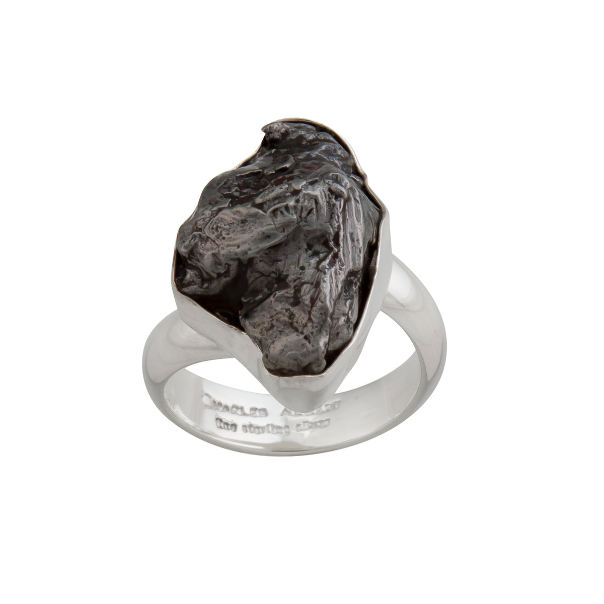 Sterling Silver Meteorite Adjustable Ring | Charles Albert Jewelry