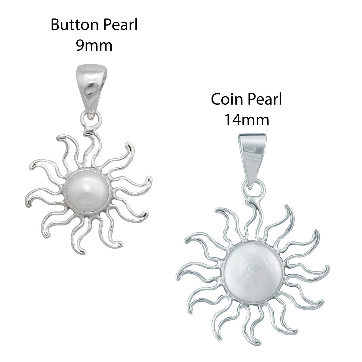 Sterling Silver Pearl Sun Pendant | Charles Albert Jewelry