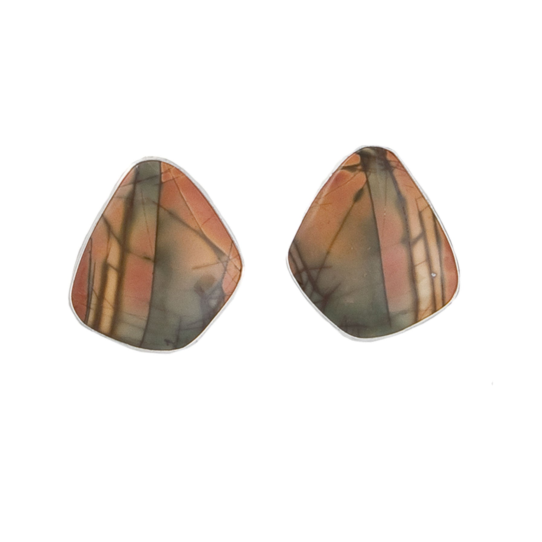 Sterling Silver Red Creek Jasper Post Earrings | Charles Albert Jewelry