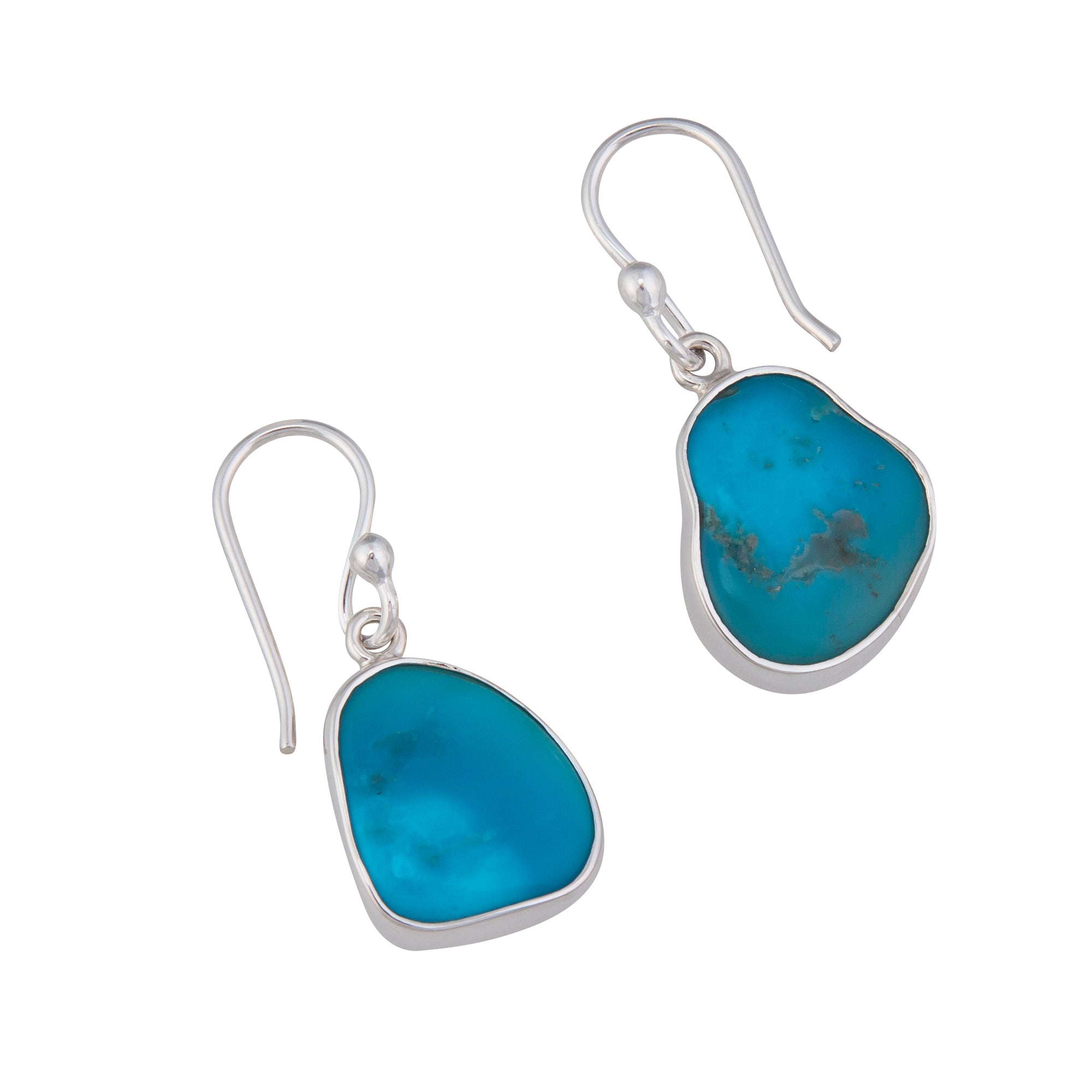 Sterling Silver Sleeping Beauty Turquoise Drop Earrings | Charles Albert Jewelry