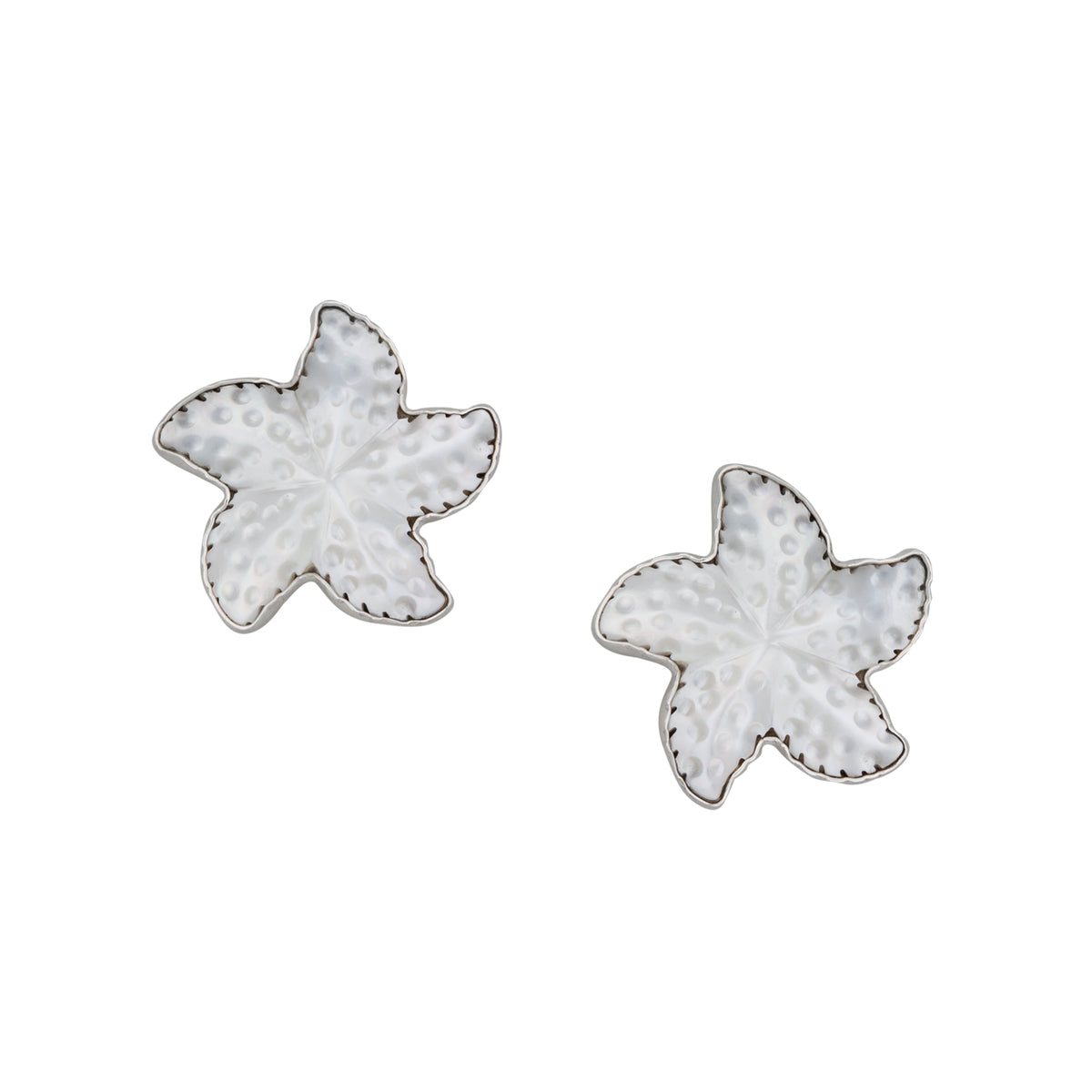 Sterling Silver Mother of Pearl Starfish Post Earrings | Charles Albert Jewelry