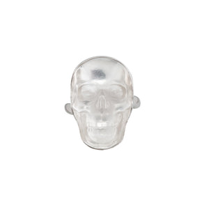 Sterling Silver X-Small Clear Quartz Skull Ring | Charles Albert Jewelry