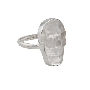 Sterling Silver X-Small Clear Quartz Skull Ring | Charles Albert Jewelry