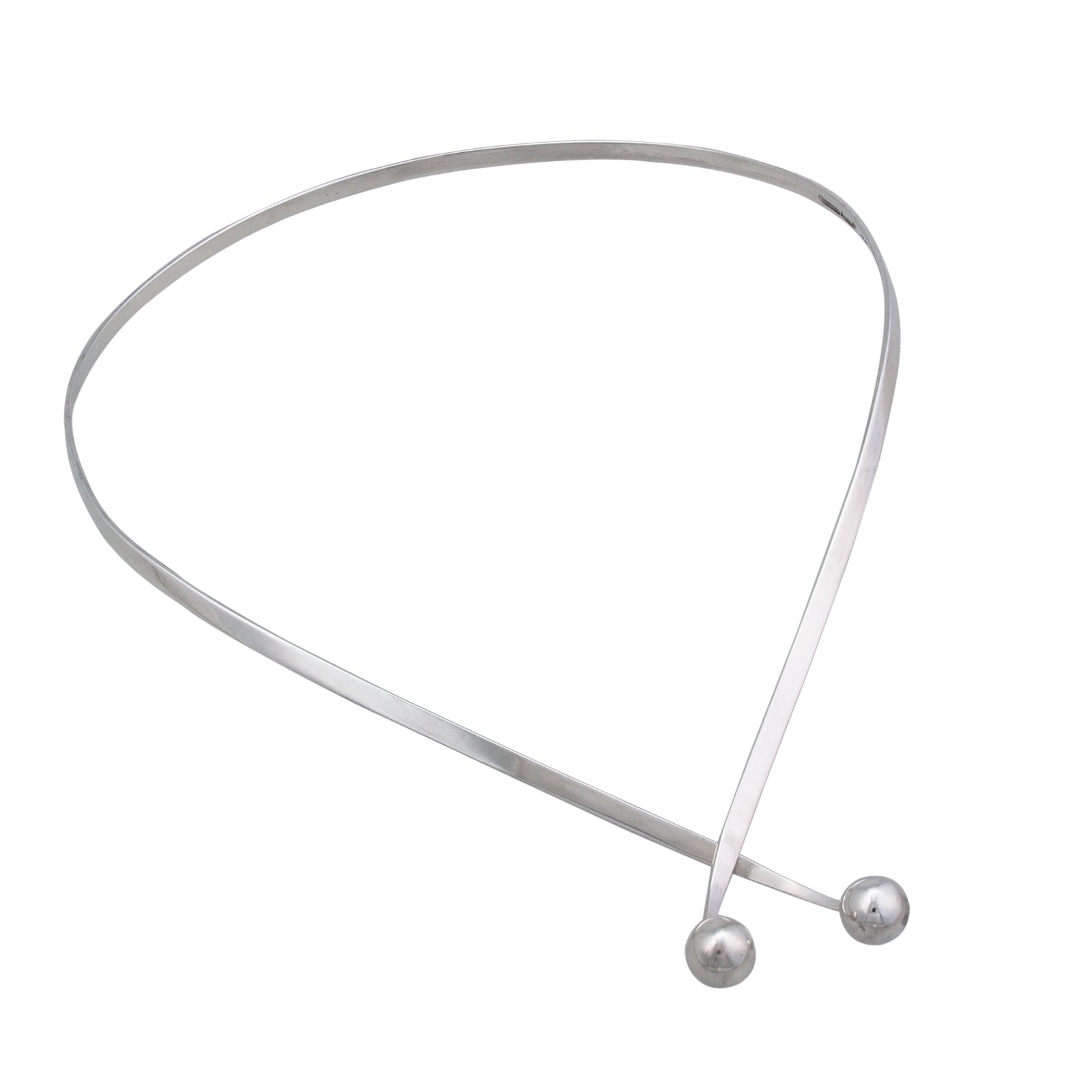 Sterling Silver Twist Wrap Ball Neckwire | Charles Albert Jewelry