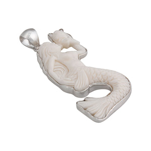 Sterling Silver Bone Mermaid Pendant | Charles Albert Jewelry