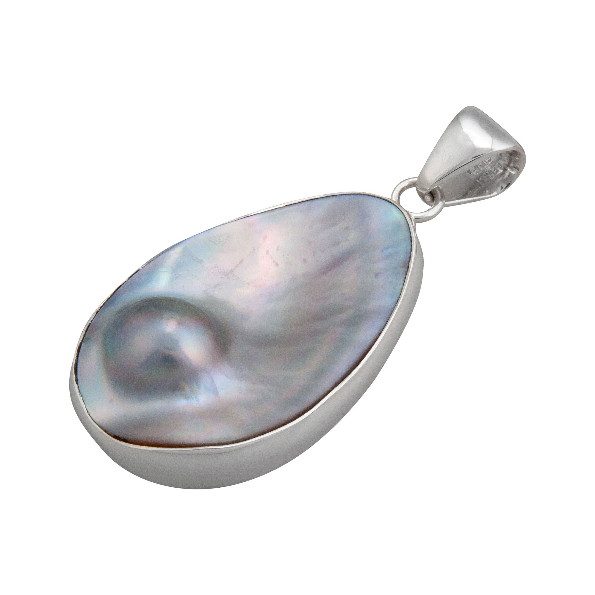 Sterling Silver Freeform Mabe Blister Pearl Pendant | Charles Albert Jewelry
