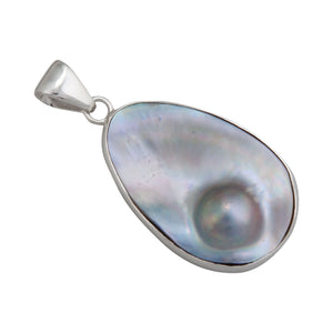 Sterling Silver Freeform Mabe Blister Pearl Pendant