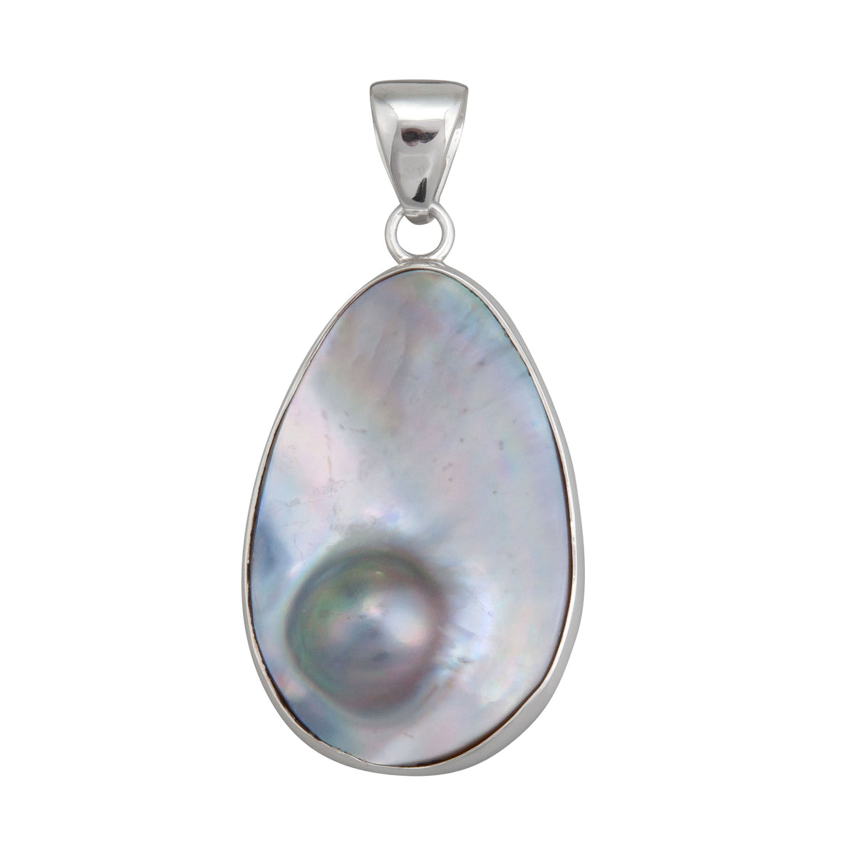 Sterling Silver Freeform Mabe Blister Pearl Pendant | Charles Albert Jewelry