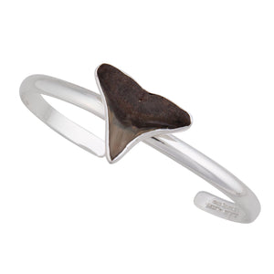 Sterling Silver Fossil Shark Tooth Mini Cuff | Charles Albert Jewelry