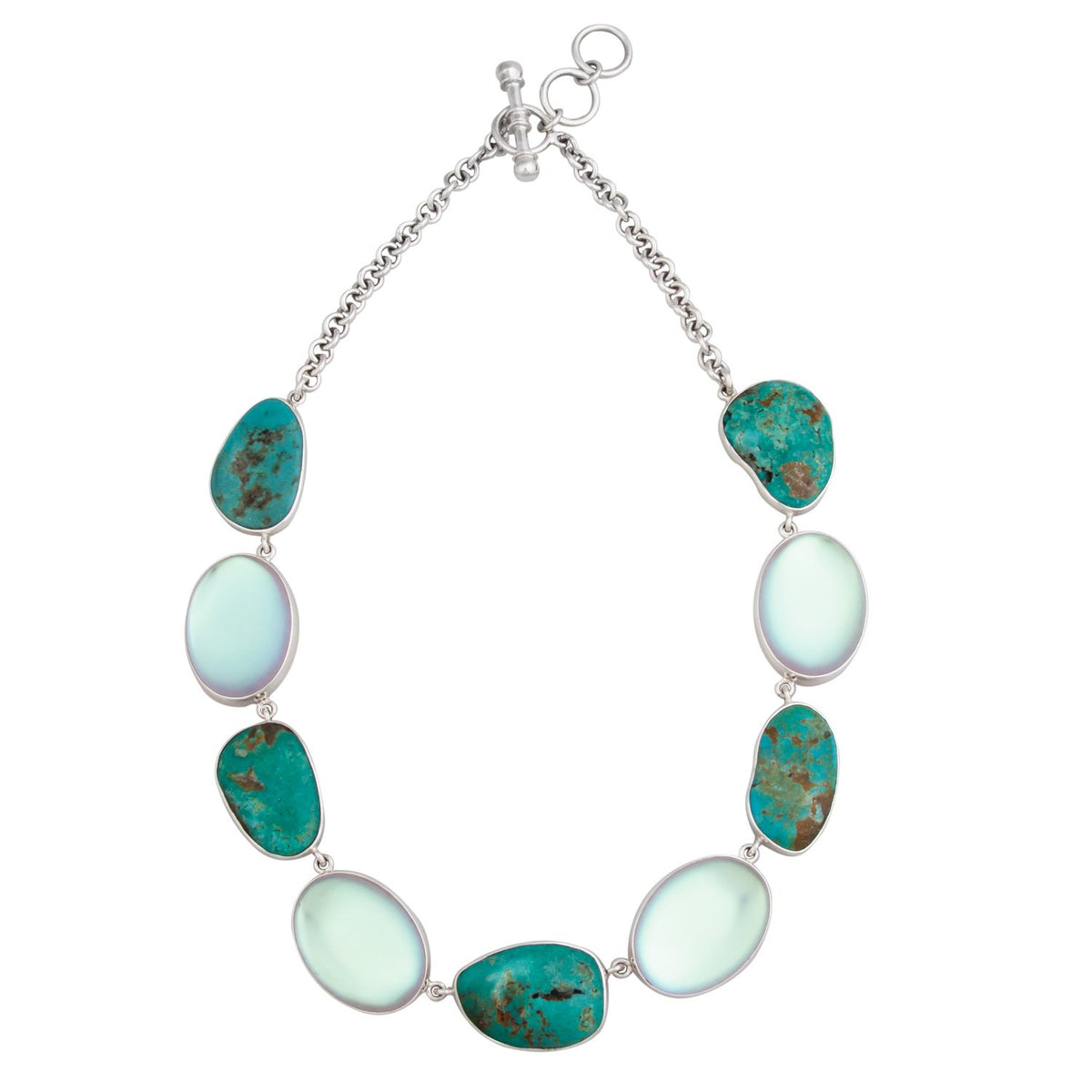 Sterling Silver Luminite &amp; Campo Frio Turquoise Necklace | Charles Albert Jewelry