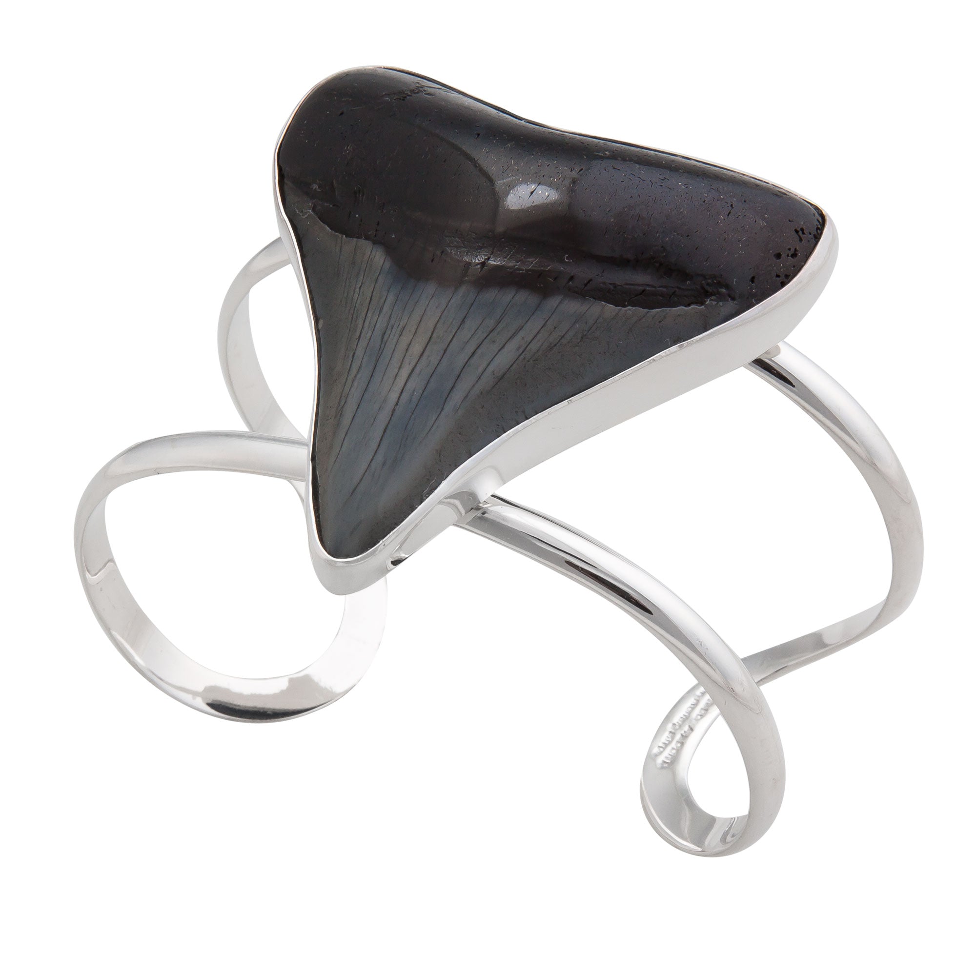 Sterling Silver Fossilized Shark Tooth Cuff | Charles Albert Jewelry