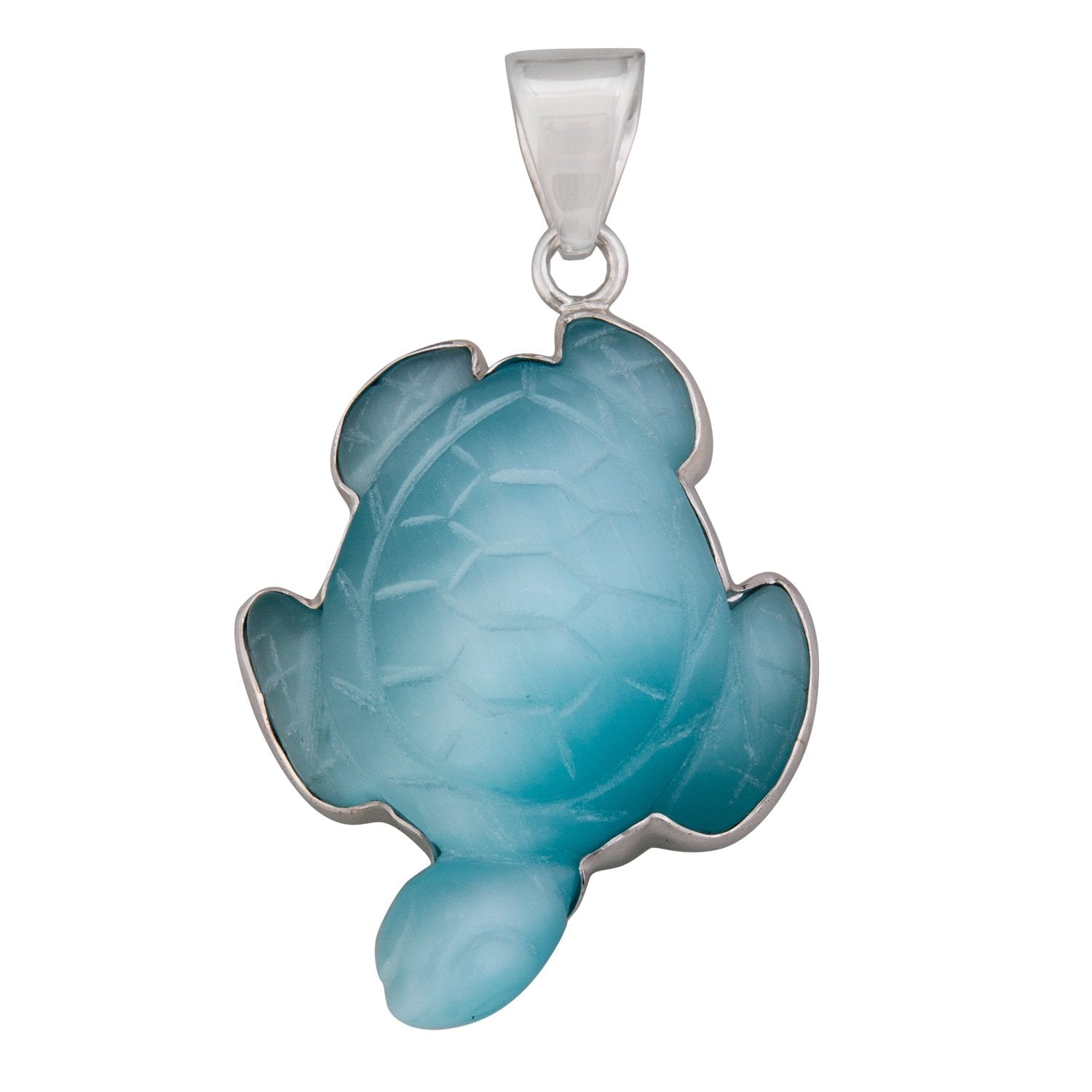 Sterling Silver Fiber Optic Turtle Pendant | Charles Albert Jewelry
