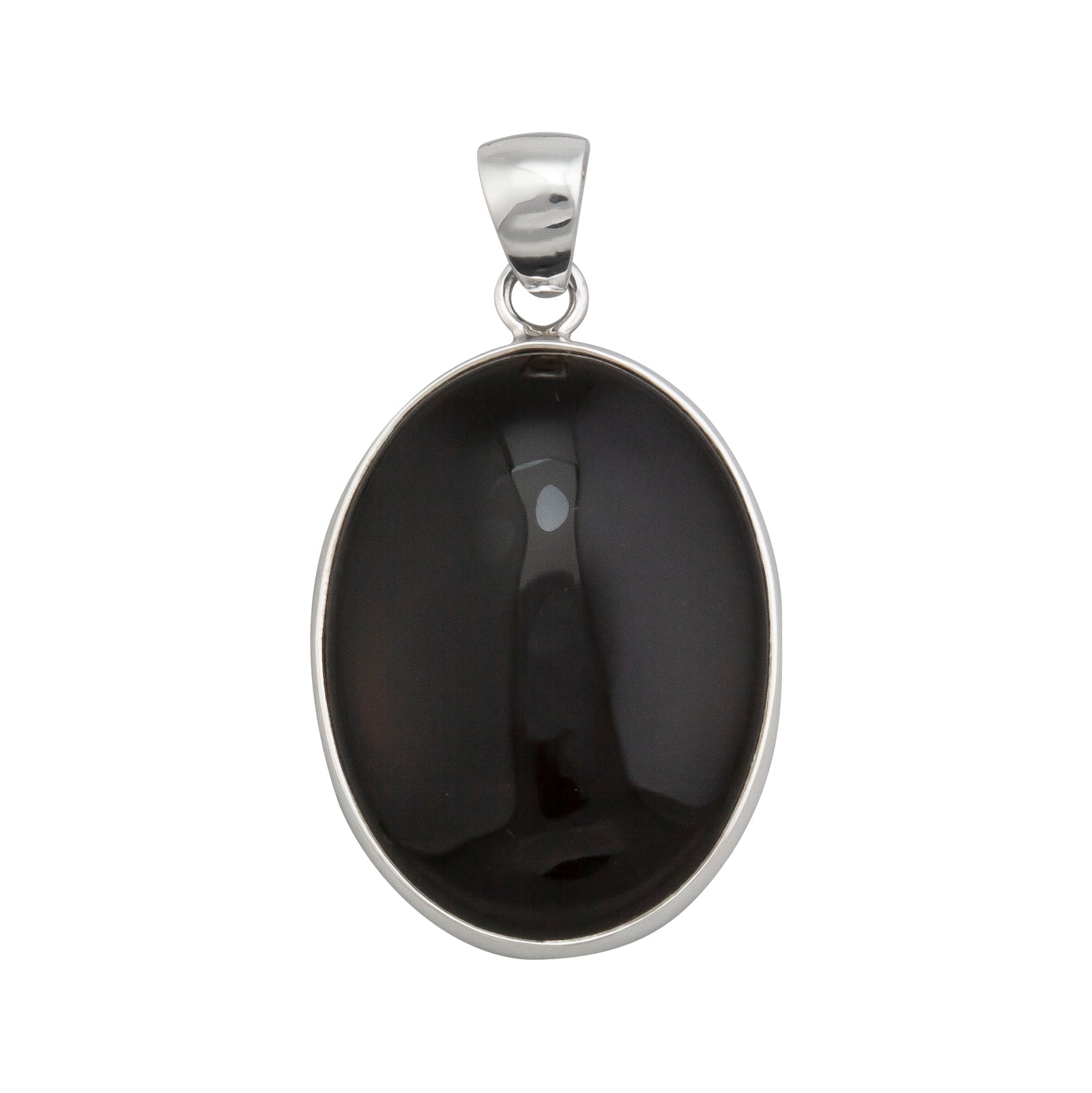 Sterling Silver Onyx Oval Pendant | Charles Albert Jewelry