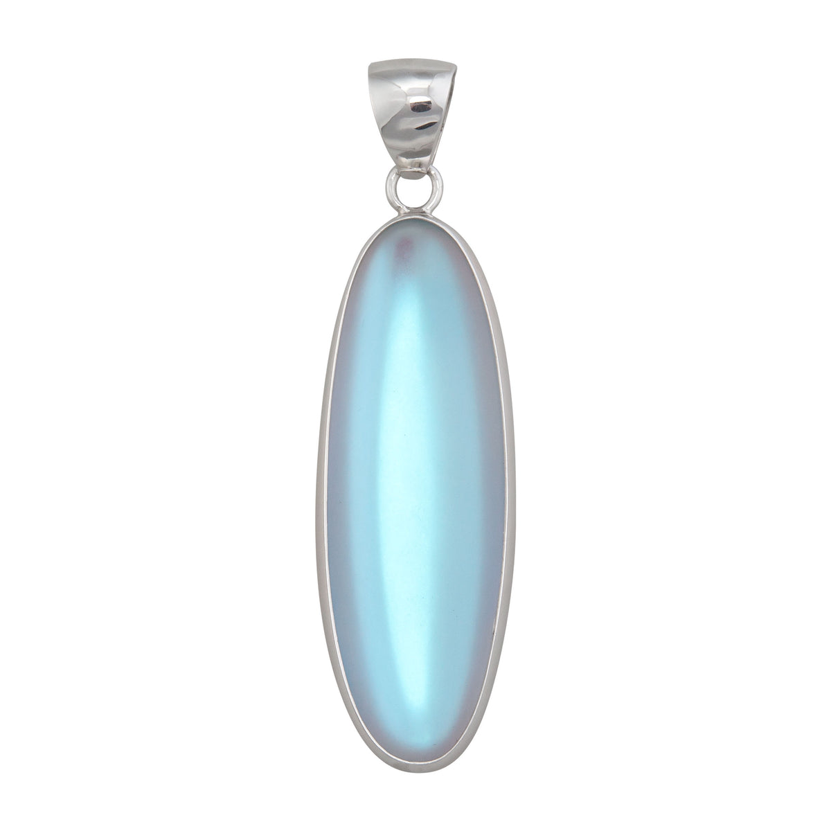Sterling Silver Luminite Oblong Pendant | Charles Albert Jewelry