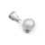 Sterling Silver Pearl Pendant with Detailed Edge | Charles Albert Jewelry