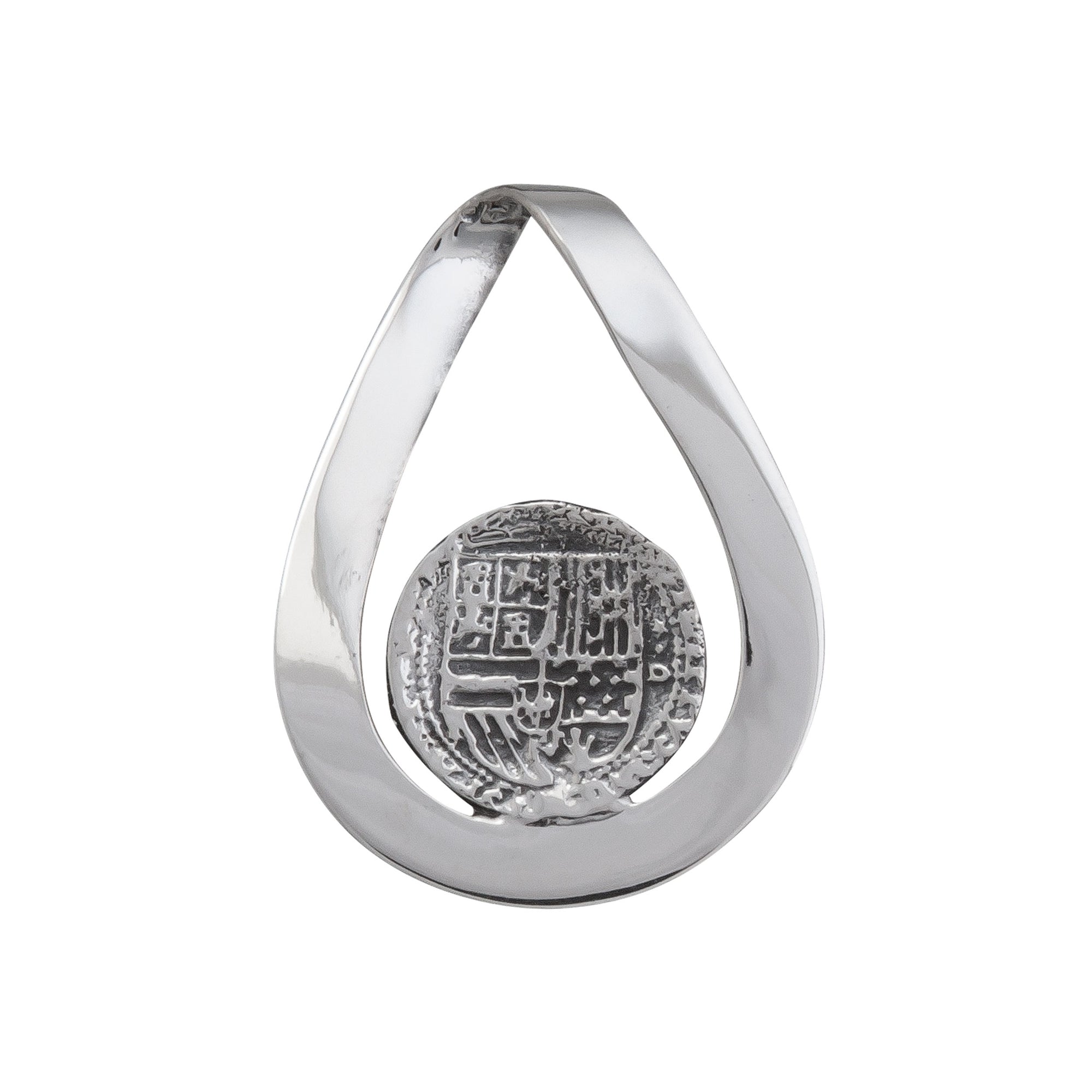 Sterling Silver Replica Spanish Coin Twist Bale Pendant | Charles Albert Jewelry