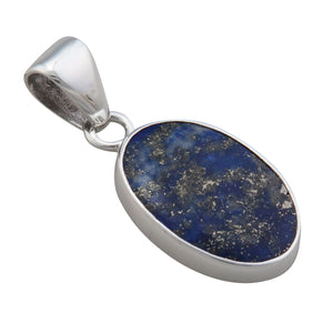 Sterling Silver Lapis Lazuli Oval Pendant | Charles Albert Jewelry