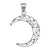 Sterling Silver Swirl Cutout Crescent Moon Pendant | Charles Albert Jewelry