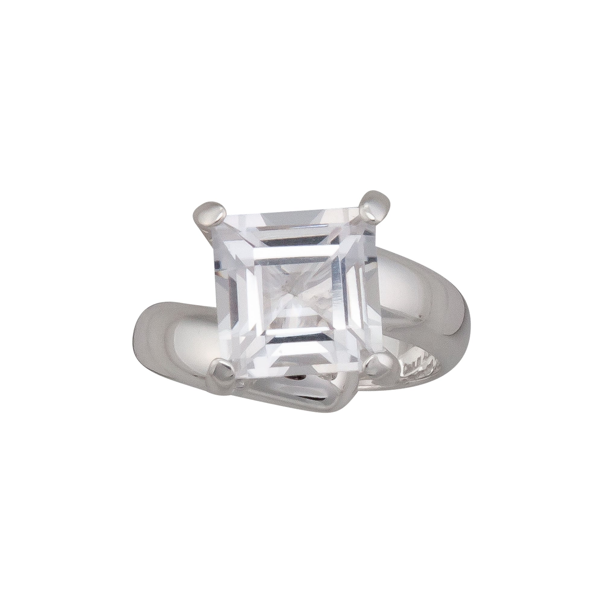 Sterling Silver Clear Quartz Prong Set Ring | Charles Albert Jewelry