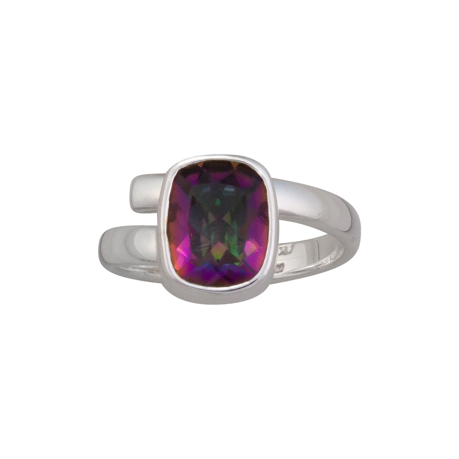 Sterling Silver Rainbow Mystic Quartz Adjustable Ring | Charles Albert Jewelry