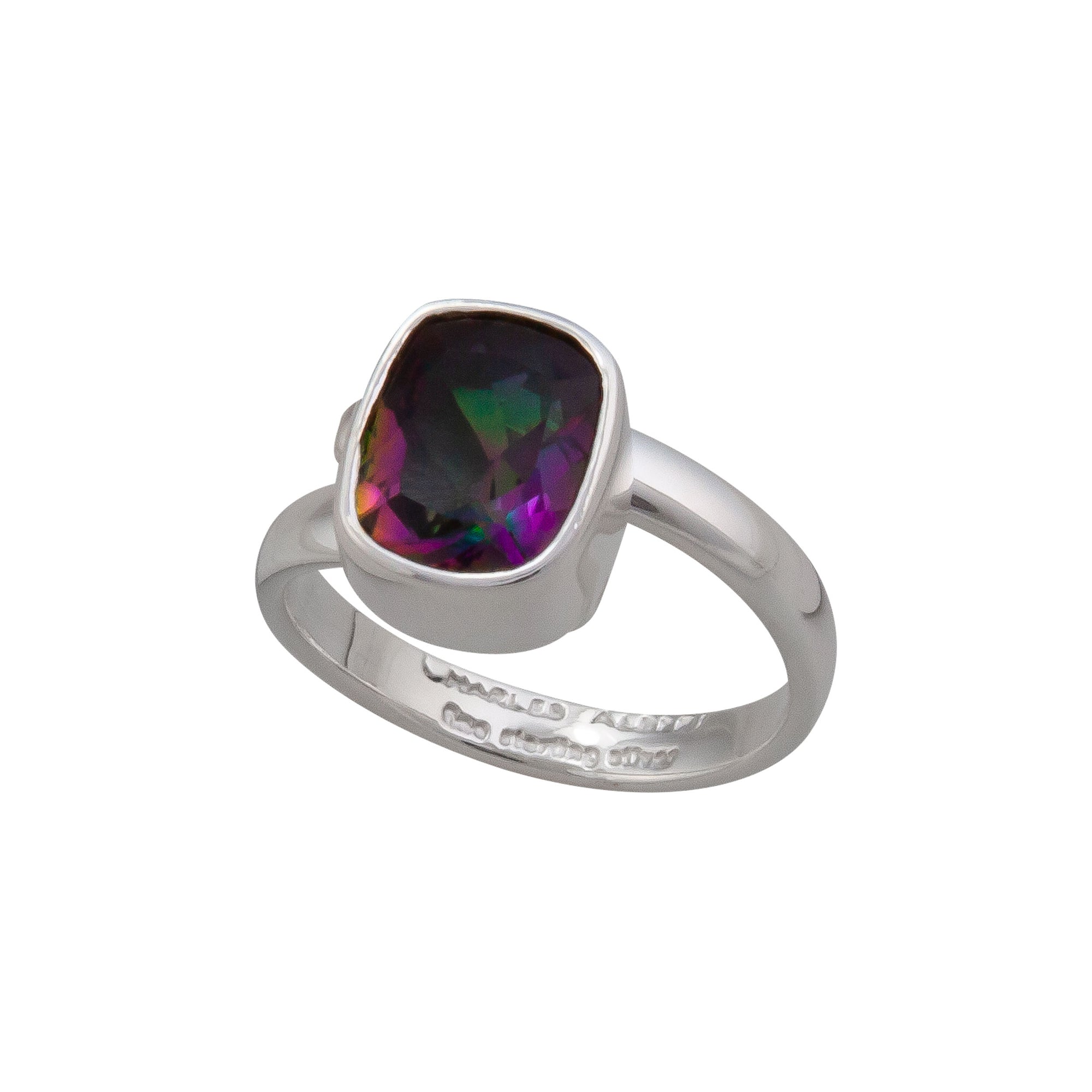 Sterling Silver Rainbow Mystic Quartz Adjustable Ring | Charles Albert Jewelry