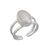 Sterling Silver Mabe Pearl Double Band Adjustable Ring | Charles Albert Jewelry